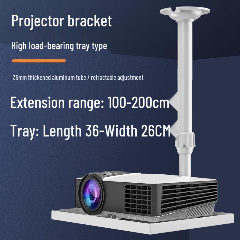 Versatile Projector Ceiling Mount and Wall Bracket with Retractable Lift and Shelf