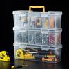 Professional 7-Piece Tool Organizer Set,Transparent Parts Storage With Dividers-Portable Case For Screws,Wrenches & DIY Hardware