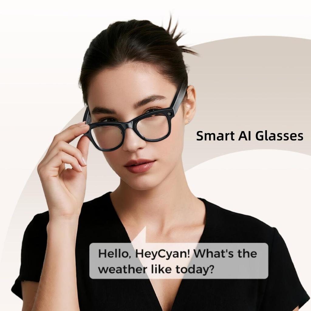 M02 AI Smart Glasses Auto-tinting Lenses Classic Design BT5.3 4K HD Hands-free 8MP Camera With Charging Case IP54 Stylish Portable Glasses
