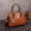 Johnature Oil Wax Leather Women Bag Retro Portable Handbag Solid Color Fashion Large Capacity Shoulder & Crossbody Bags
