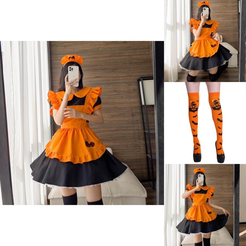 Magic Girl Role Play Dress With Pumpkin Theme For Halloween Party