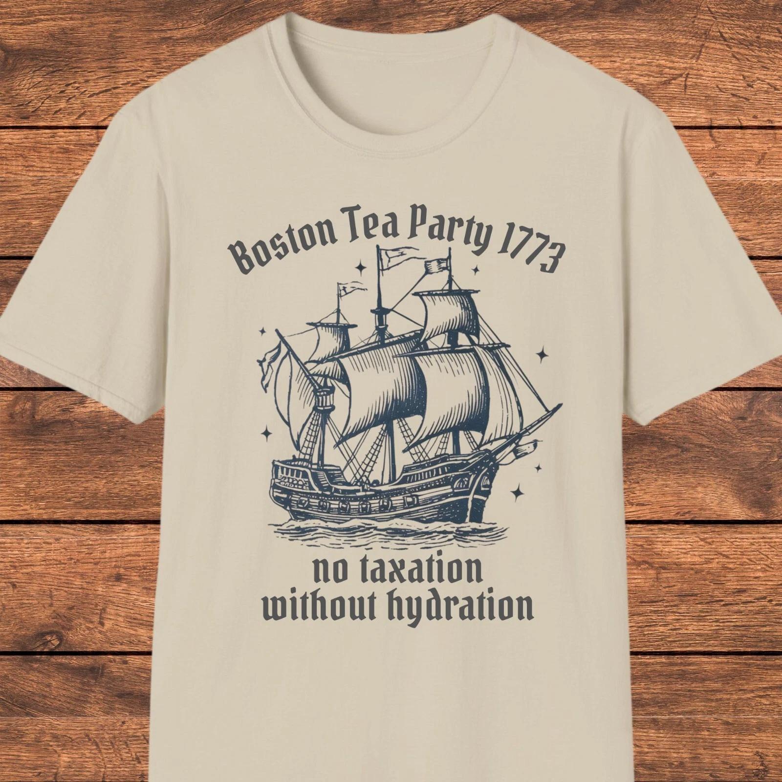 Men s and Women s T-shirts Boston Tea Party T-Shirt, Funny History Gift Shirt, Revolutionary War XXXXL