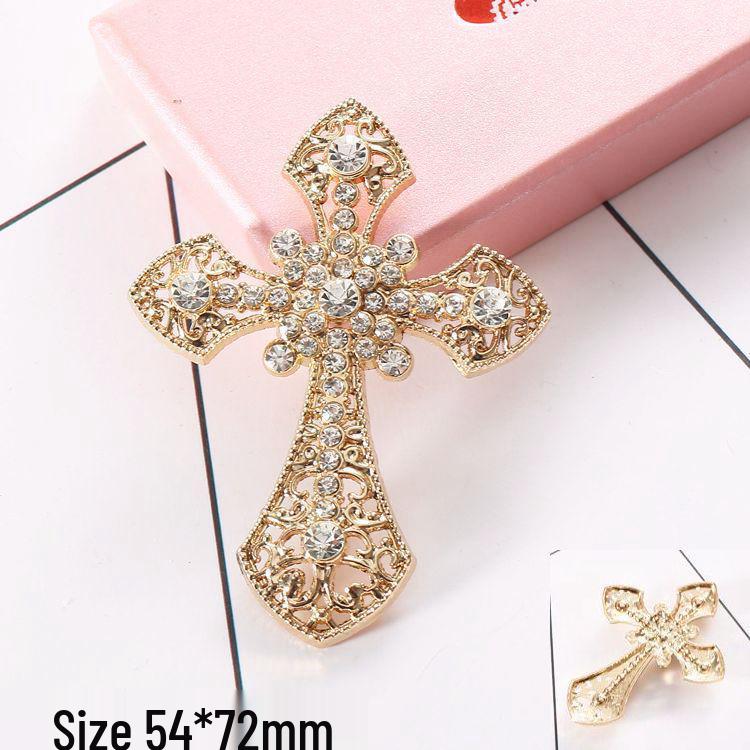 Cross Rhinestone Gem DIY Phone Case Accessories - Alloy Material