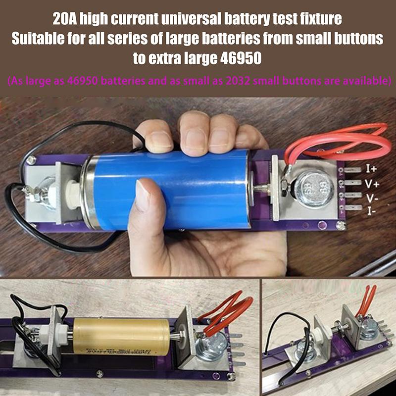 20A 4-Wrie Battery Test Stand 18650 Internal Resistance Capacity Tester Fixture Seat Current Voltage Meter Detection Box