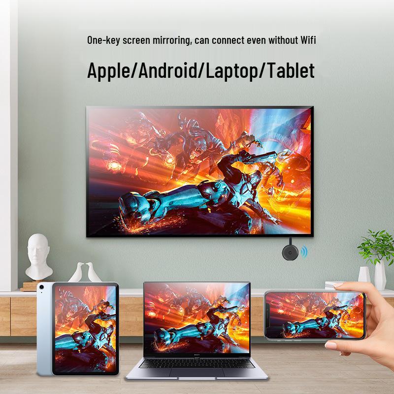 Wireless HDMI Mirroring Device for TV and Mobile - HD Projection, Vertical & Horizontal Screen, Upgraded Version, No Screen Cutting