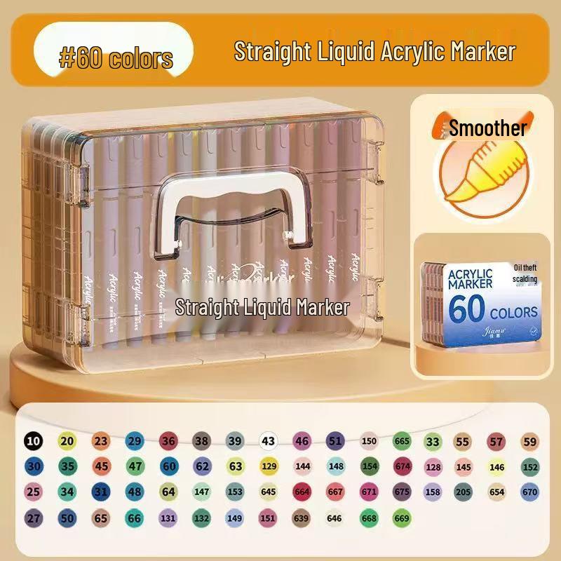 Washable Liquid Acrylic Marker with Soft Tip - Layerable Watercolor Pen for Kids' Art Projects