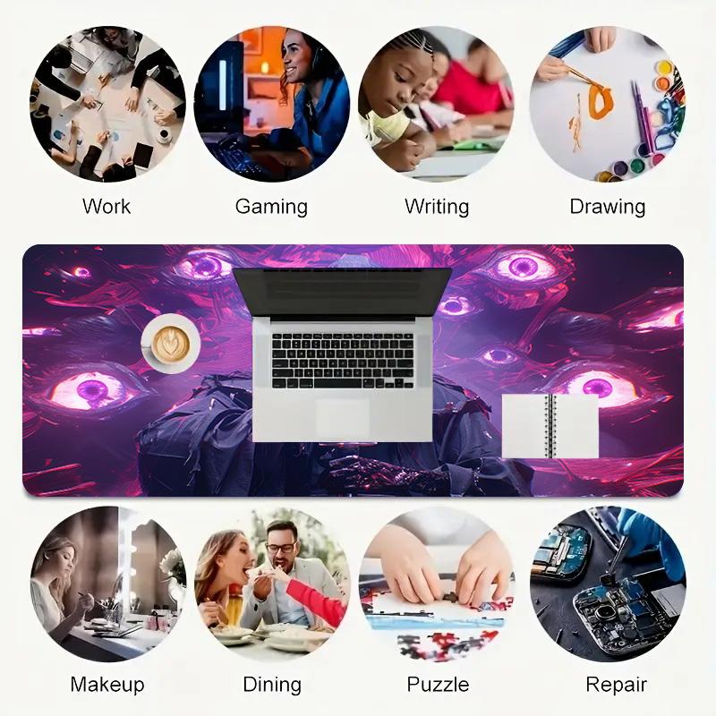 Eyes Darkness Xl Gaming Mouse Pad Nonslip Rubber Base Stitched Edge Waterproof Desk Mat For Pc Laptop Gamer Office Computer Accessories C929259