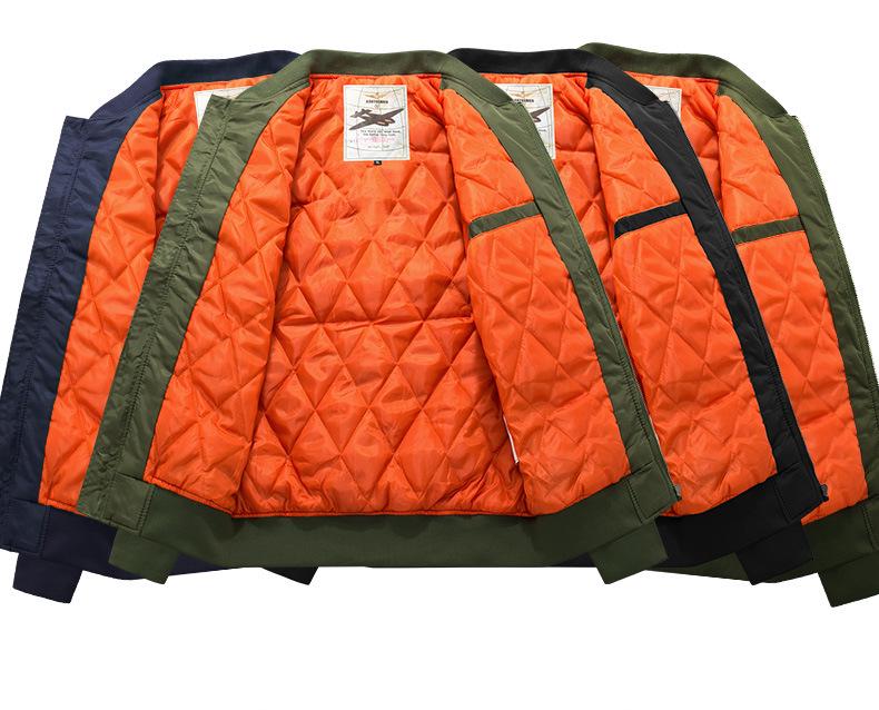 Jaqueta de Piloto MA-1 Masculina e Feminina - Algodão Espesso, Tamanho Plus, Outwear Casual de Outono/Inverno