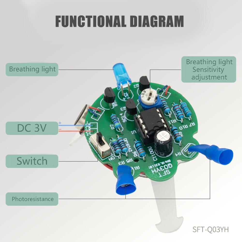 LED Breathing Light Photosensitive Sensor Mobile Robot Simulated Robot Toy Electronic Soldering H4S9