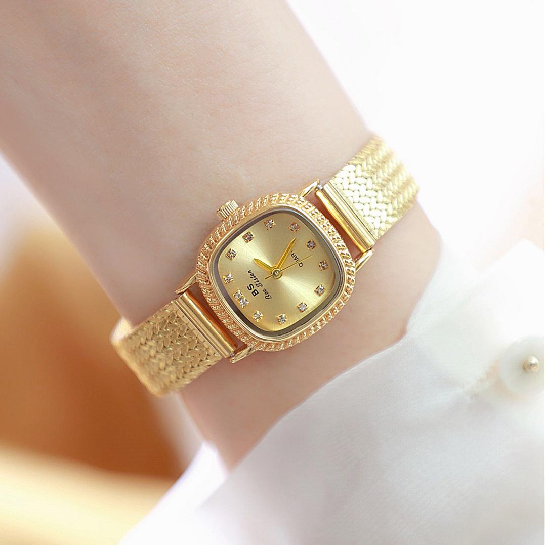 

BS Light Luxury INS Wheat Ear Watch Простые темпераментные женские золотые часы FA1727