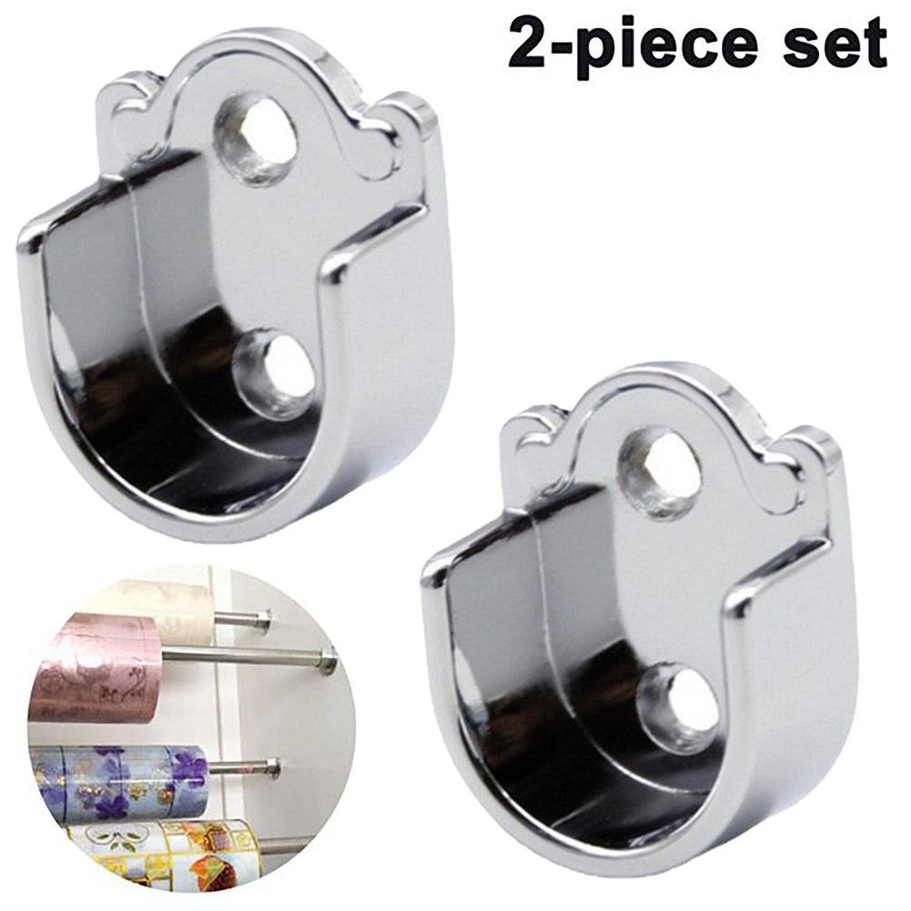 Clothes Tube Support Wall Mount Wardrobe Rail Hanger