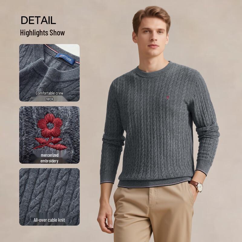 MONTAGUT Men's Cashmere Blend Pullover Sweater