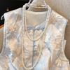 2025 Spring and Summer Versatile Vest Embroidery Spring and Summer Vest Buckle New Large Size Top Women