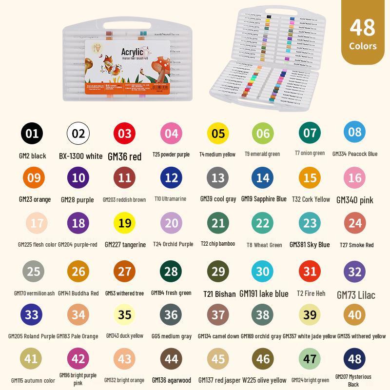 Children's Acrylic Watercolor Marker Set - Waterproof, Opaque, Overlapping Colors in Gift Box