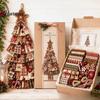 Cadeau d'artisanat de Noël pour adultes Kit d'arbre patchwork surdimensionné à faire soi-même, Ensemble d'assemblage en tissu à carreaux rétro Art des fêtes et avec des ornements suspendus Maison