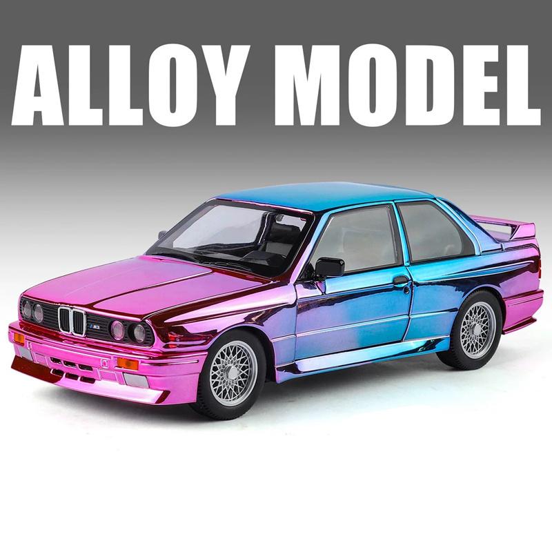 1:24 1988 M3 E30 Lichtmetalen Sportwagenmodel Diecasts Metaal Klassiek Auto Model Hoge Simulatie Geluid En Licht Speelgoed Cadeaus