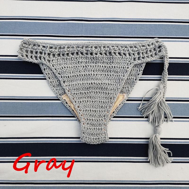 Handmade Crochet Bikini Swim Shorts with Lining