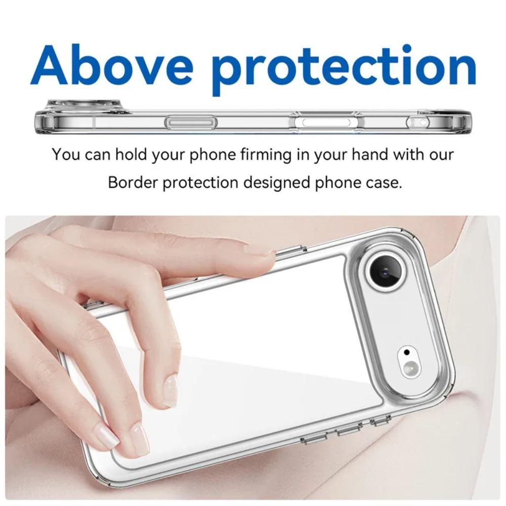 Fashion Clear PC+TPU Soft Silicon Phone Case for IPhone 17 Air 16 15 14 Plus 13 12 11 Pro Max Bumper Anti-Drop Protect Cover