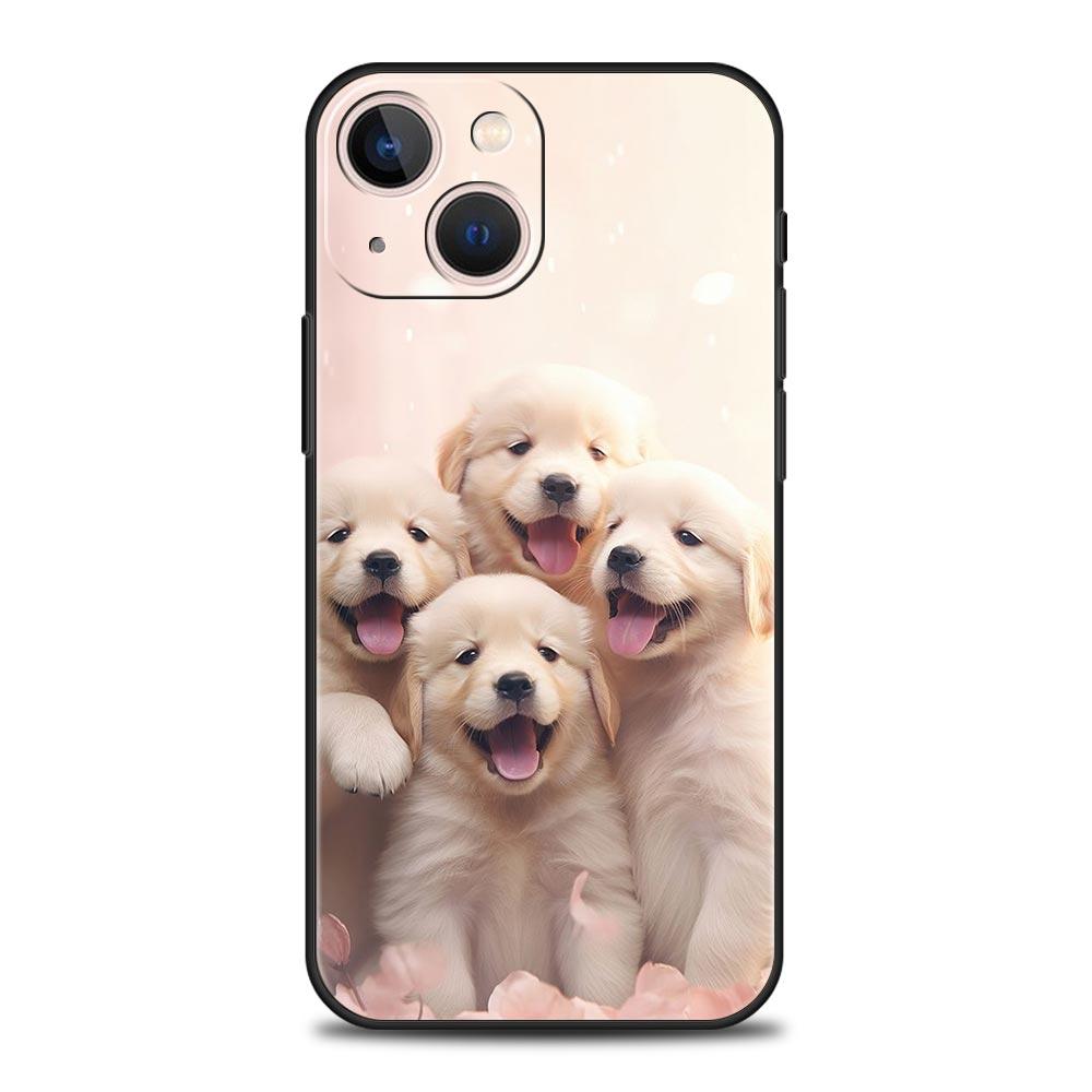 Cute Little Dog Phone Case Cover for iPhone 17 16 15 14 13 12 11 Pro Max 17 Air Plus Shockproof Soft TPU Shell Fundas Capas Bags