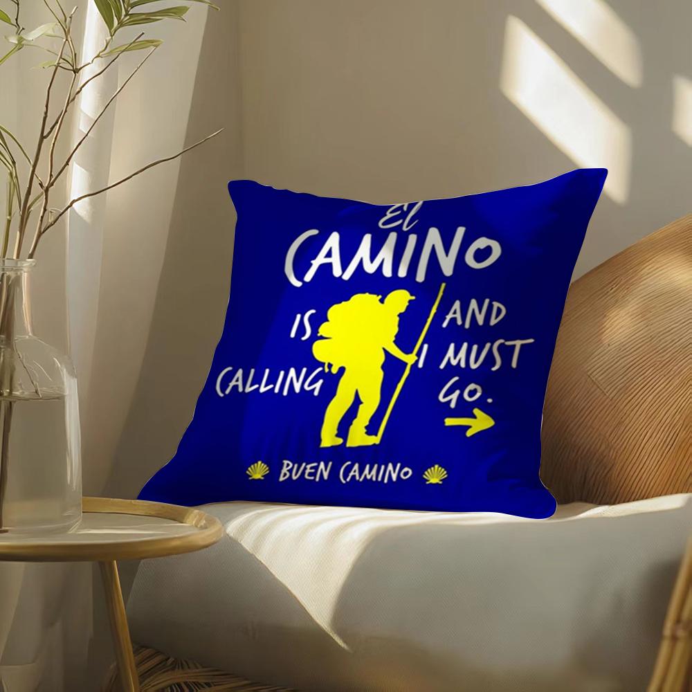 Movie C-Camino De Santiago Cushion Cover Soft Short Plush Pillow Cover Smooth Cozy Texture Aesthetic Cushion Case Home Decor