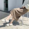 Autumn 2024 High-Waist Wool Cable Knit Midi Skirt - Slimming, Thickened, Bodycon Design