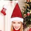 Red Green Flip Sequin Fancy Merry Christmas Hat | Santa Claus Cap for Kids Babies Adults | Free Size XMAS Cap Santa Claus Hat