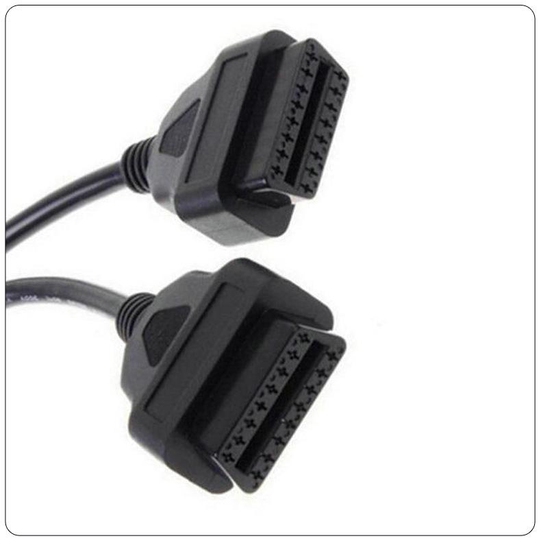 30CM OBD2 16Pin Y Splitter Cable 1 Male to Dual Female OBDII Extension Wire Car Diagnostic Scanner Adapter