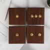 Wood Retro British Light Switch Socket Bedside Wall Lamp Switch Led Dimmer Pure Brass Toggle Switch Board