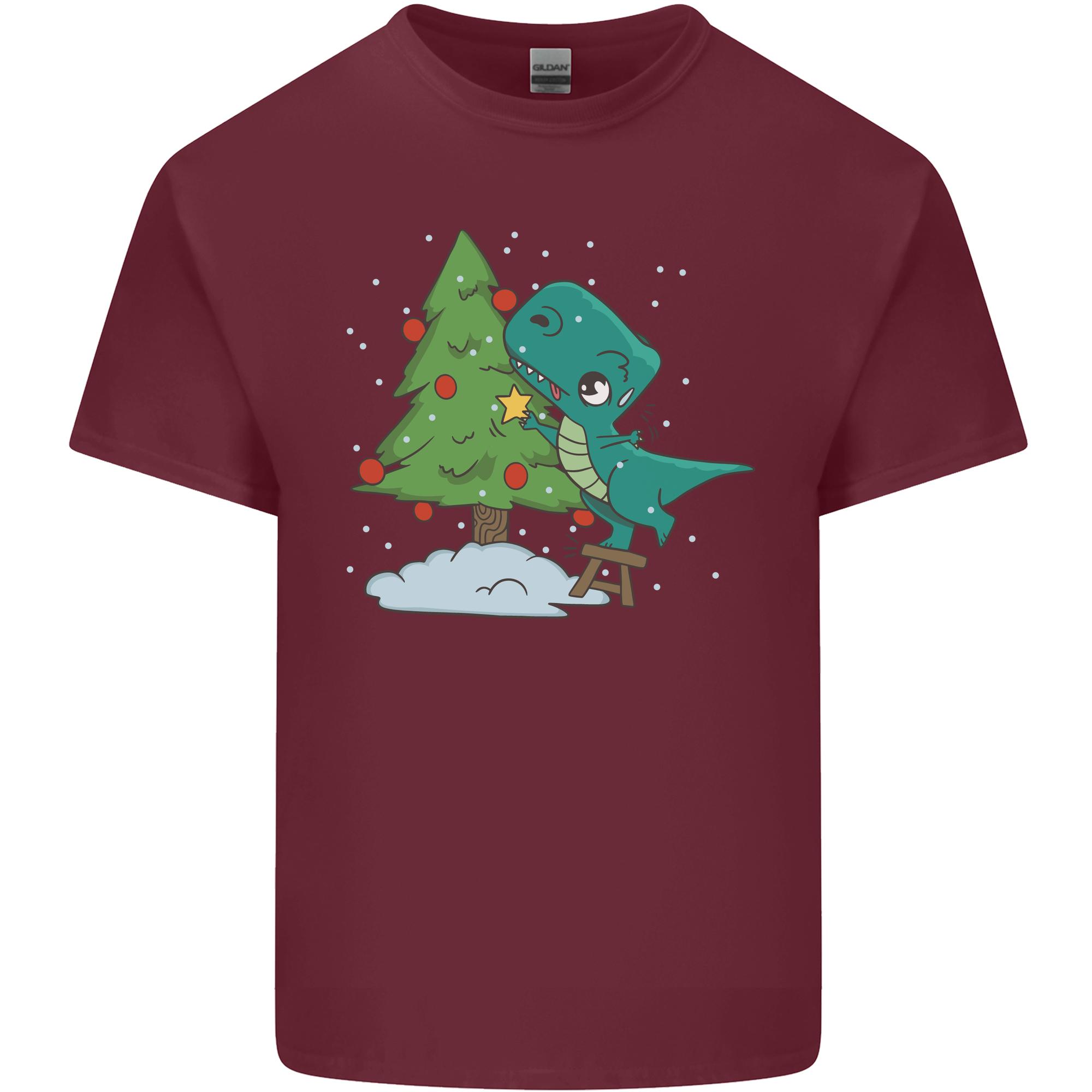 Funny TRex Christmas Tree Dinosaur Unisexs Light Cotton TShirt S