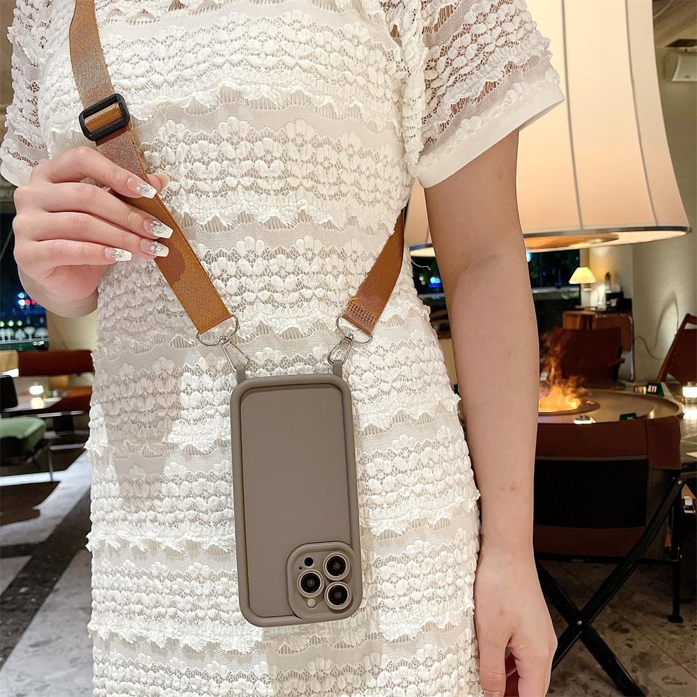 Crossbody Lanyard Soft Silicone Phone Case For iPhone Air 14 13 15 16 17 Pro Max 12 11 X XR XS 7 8 Plus SE 2020 Shockproof Cover