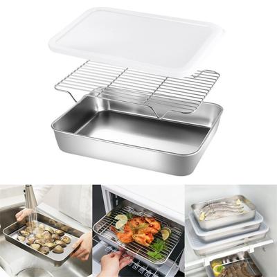 Stainless Steel Baking Pan with Cooling Rack For Kitchen Storage Solution