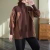 Women's European Style High Neck Faux Two-Piece Sweater, Winter 2022 Fashion, Thick & Loose, Age-Reducing Design.