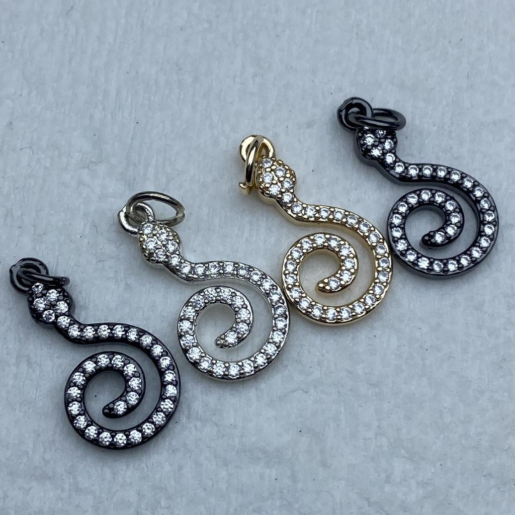 Zircon-Inlaid Zodiac Snake Crystal Beads: Color-Preserving DIY Jewelry Accessories, Handmade Spacer Beads & Pendants.
