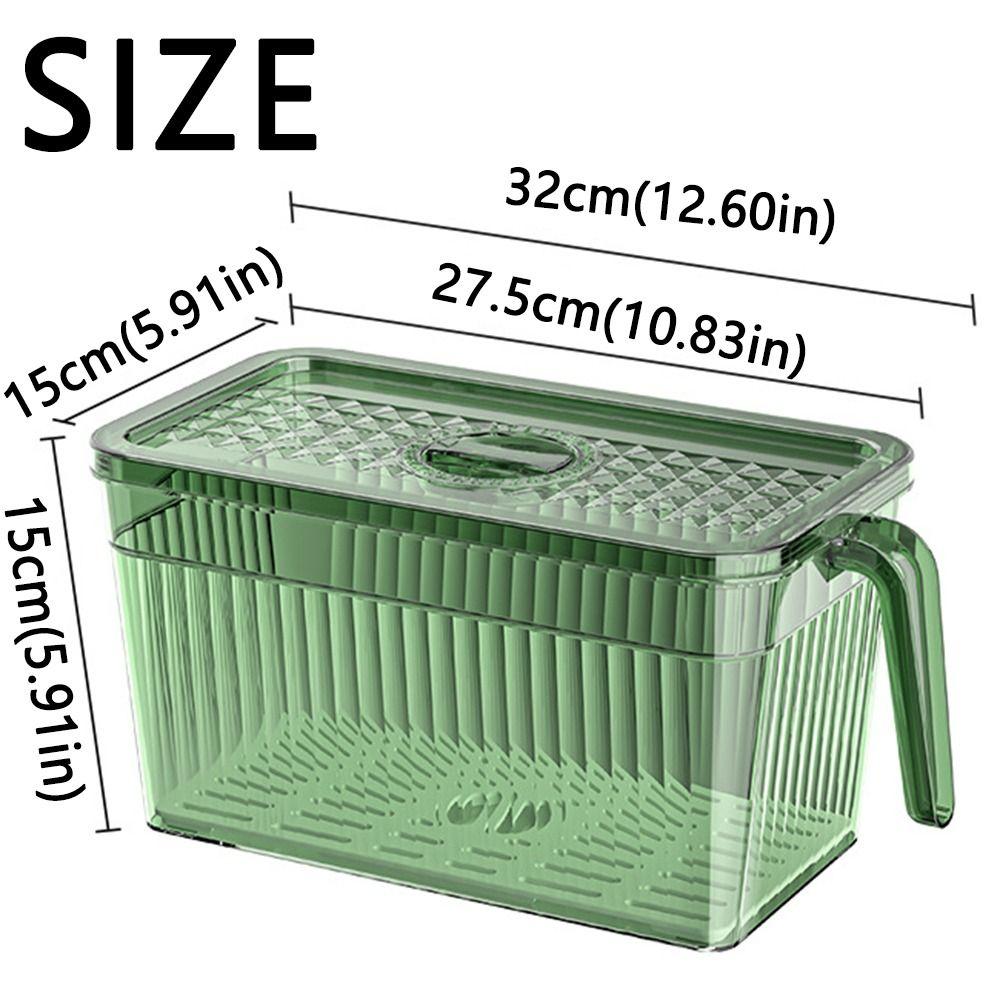 Save Space Timed Refrigerator Organizer Sealed Drain Basket with Handle  Large Capacity
