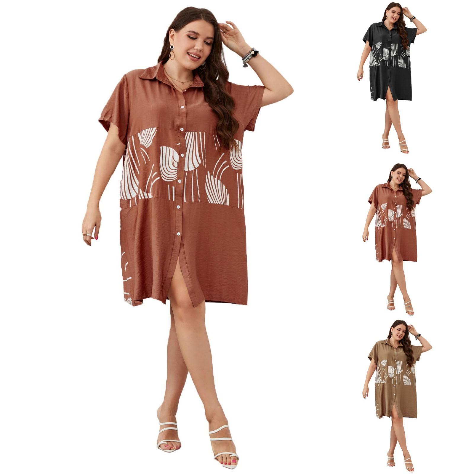 

Women s Fashion Loose Large Size Long Short Sleeve Shirt Top XXXL чёрный
