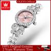 OLEVS 5887 Original Quartz Watches For Women Fashion Full Diamond Elegant Ladies Bracelet Wristwatches Waterproof Dress Watches