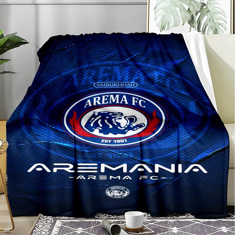 1PC Arema Football club Printed Soft Flannel Blanket Throw for Adult Bedroom Living Room Sofa Camping Travel Fan gifts Christmas Gifts