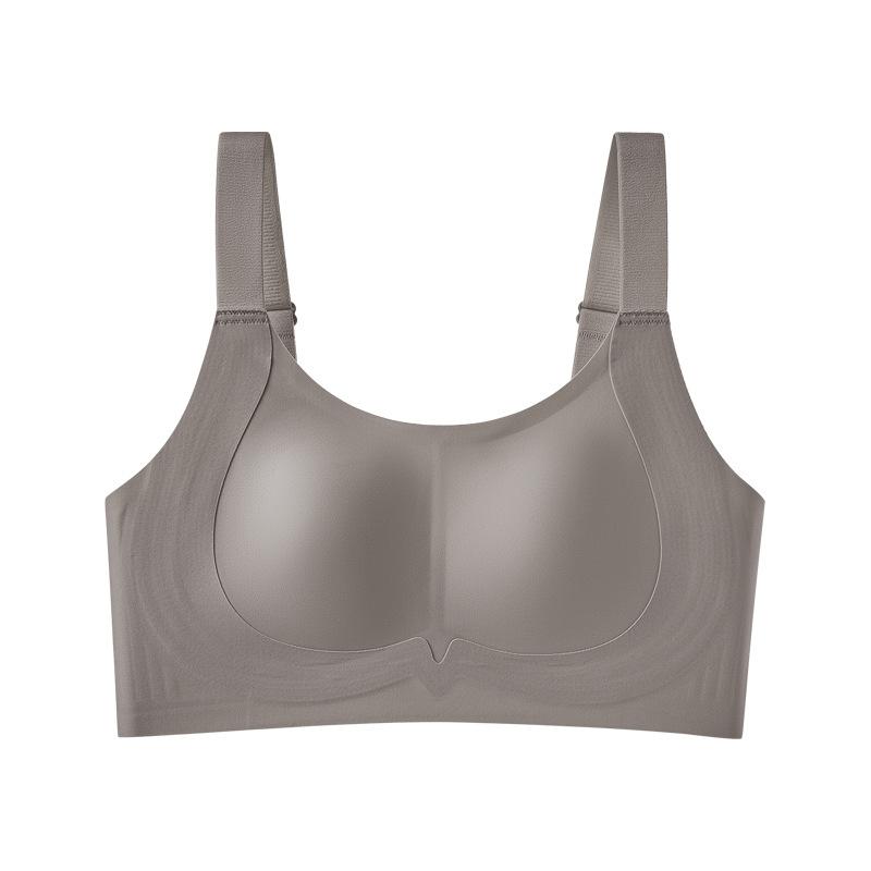 Invisible Bra Women's Jelly Soft Support Underwear Thin Large-sized Full-cup Bra Push Up Bra