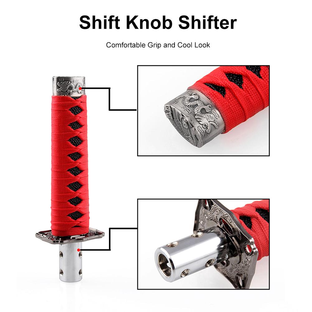 200MM Universal Samurai Sword Shift Knob Shifter With Adapters Gear Shift knob Samurai Shifting Head Samurai Sword Handle