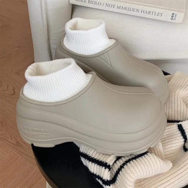 Fashion Snow Boots Winter New Women's Warm Padded Cotton Shoes Indoor Thickened Bottom Waterproof Cotton Boots Soft Bottom Ankle Boots