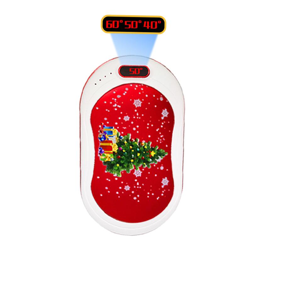 

Карманная грелка для рук с 3-скоростным регулированием температуры, двусторонним тропическим вибрационным массажем, которая согревает руки и является перезаряжаемой. красный