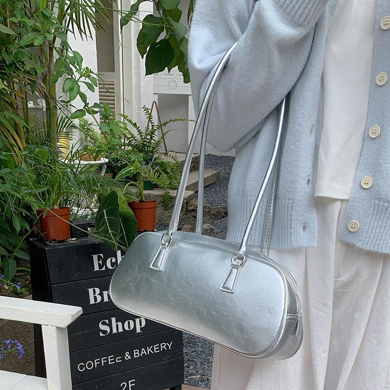 Women Korean Style Casual White Baguette Bag Lady Simplicity Vintage Versatile Shoulder Bag Female Trendy Valentine Day Gifts