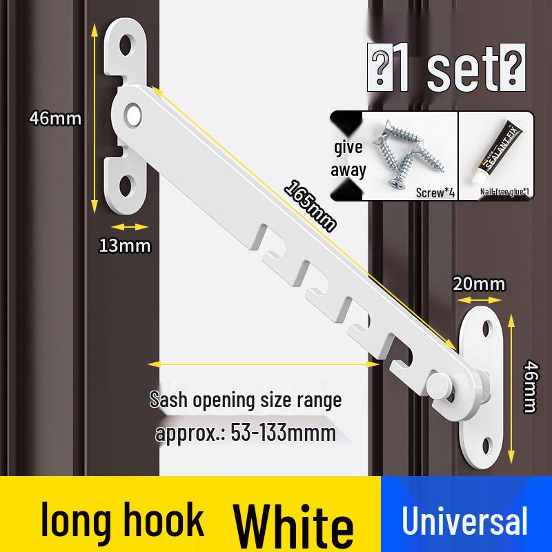 Child Safety Window and Door Lock: Universal Windproof No-Punch Limiter for Inward & Outward Opening Windows