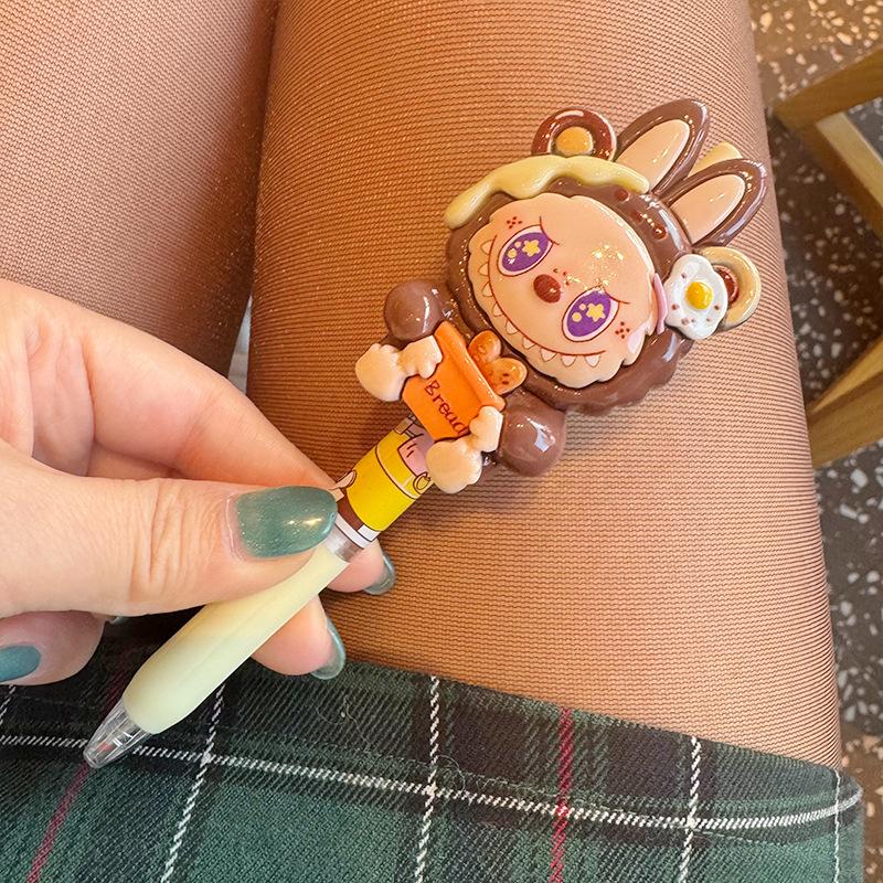 Funny Little Rabbit Press-action Neutral Pen, Special Quick-drying Soft-grip Brush Question Ballpoint Pen for High-value Students' Exams