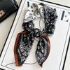 Green Oil Painting Small Square Scarf Silk Scarf Women's Summer Thin Sunscreen Spring and Autumn Headscarf Head Scarf Tied Bag Headband Belt