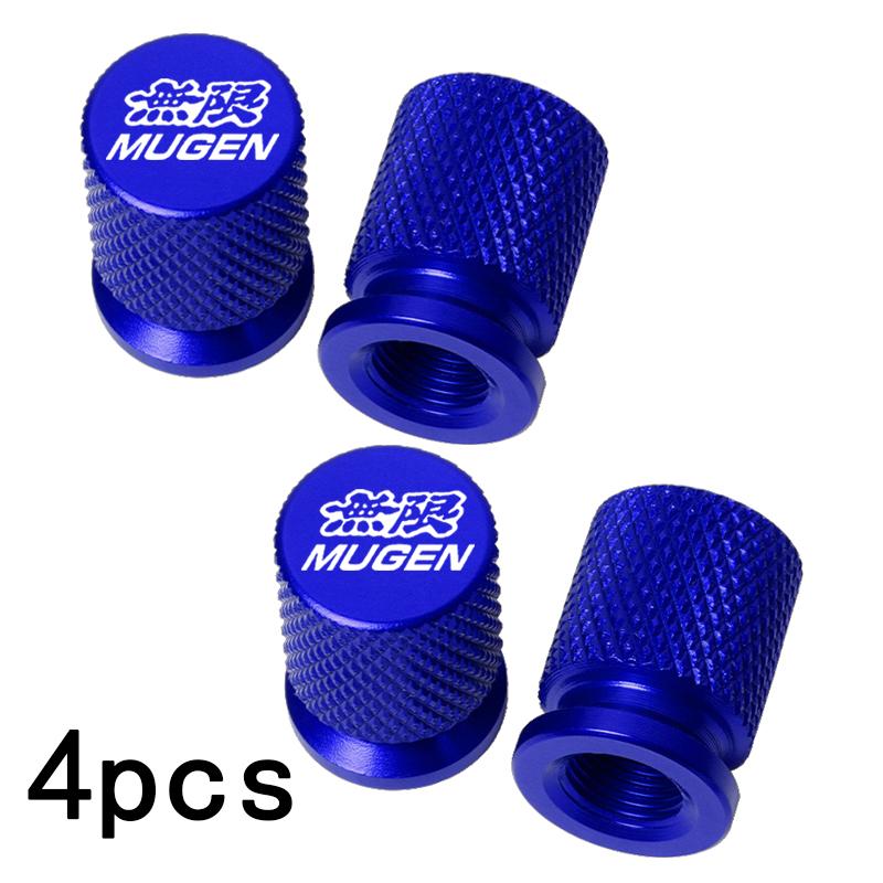 4Pcs Mugen Tire Wheel Valve Dust Caps Tyre Rim Stem Covers For Mugen Power Civic Accord CRV Hrv Jazz RAV4 Car Accessories