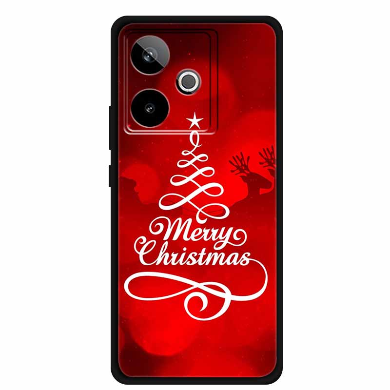 Christmas Cover For Realme GT7 GT 7 7T Case Black Silicone Cases for Realme GT 7T Cartoon Santa Claus Christmas Tree Back Cover