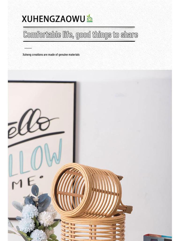 Nordisches Blumentopfregal aus Rattan, handgewebter, bodenstehender Pflanzenständer für Wohnzimmer, Balkone, Hotels und Privatunterkünfte – kreatives Dekor.