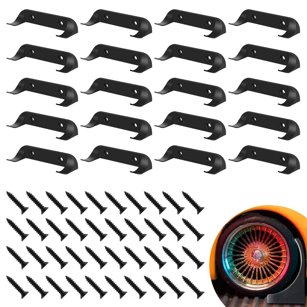 12/20Pcs Mount Firm Display Cars by Wheels on Wall Hanging Cars Display Rack Space-Saving Car Model Holder for Lego Car Models