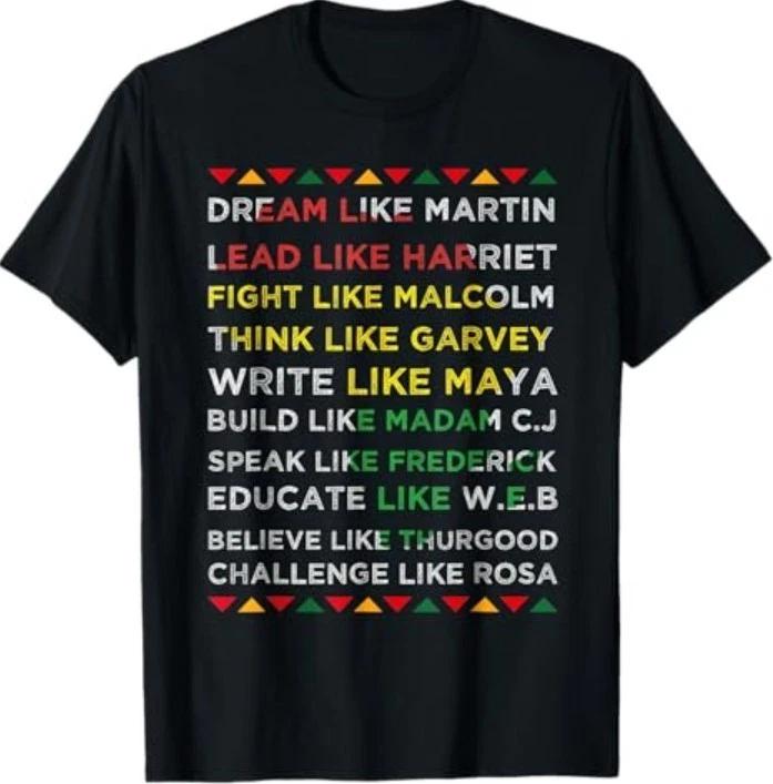 Black History Shirt Black History Month African American 100% Cotton T-shirt Mens Tees Top 2XL